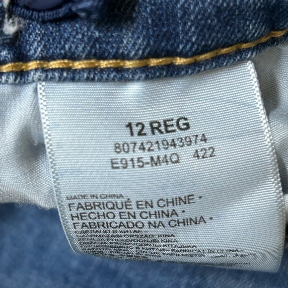 Levis Girls Jeans Size 12 Regular Blue Denim Bootcut Stretch Adjustable Waist - Picture 4 of 5